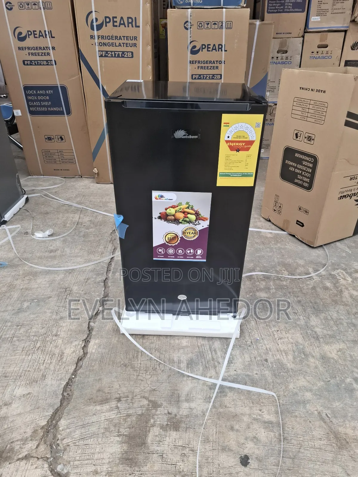 Rainbow Black Table Top Fridge 90 Litres for Sale