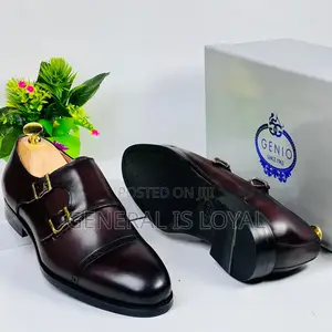 Geno Monk Strap Dark Coffee Brown Shoe