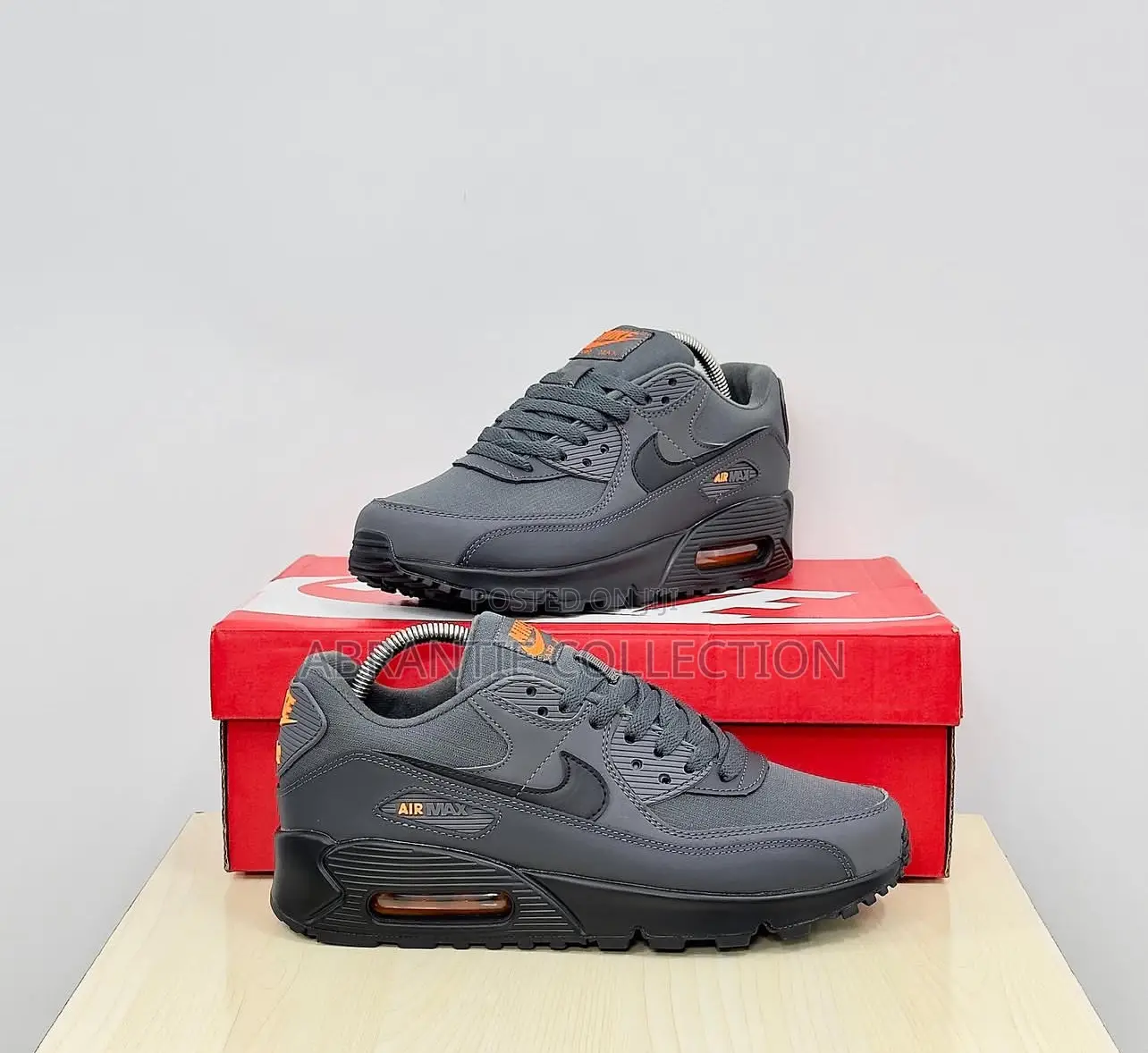 Nike Airmax 90 Unisex Grey/ Orange Sneaker