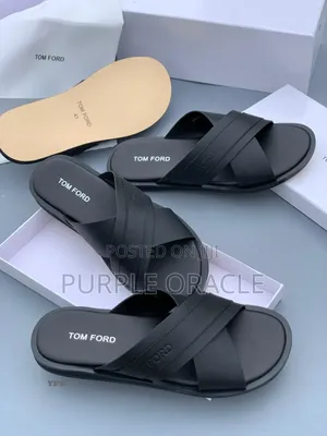Ford Black Cross-Strap Sandals.