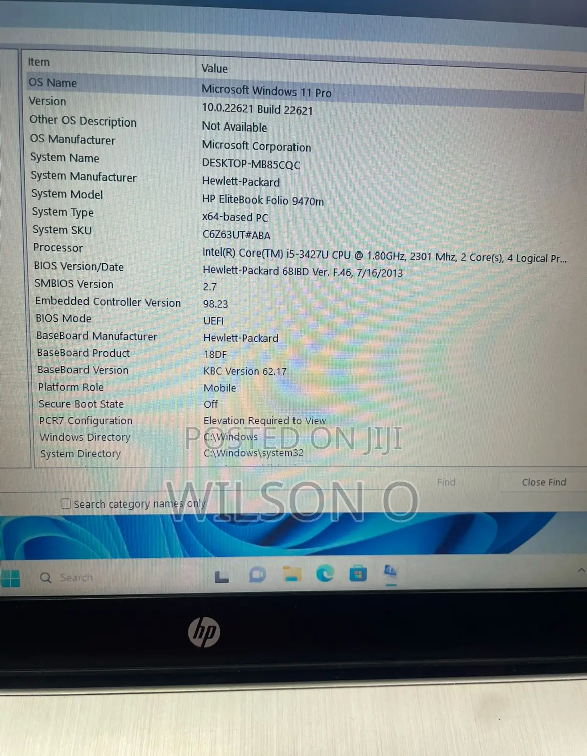 Laptop HP EliteBook Folio 8GB Intel Core I5 SSD 160GB