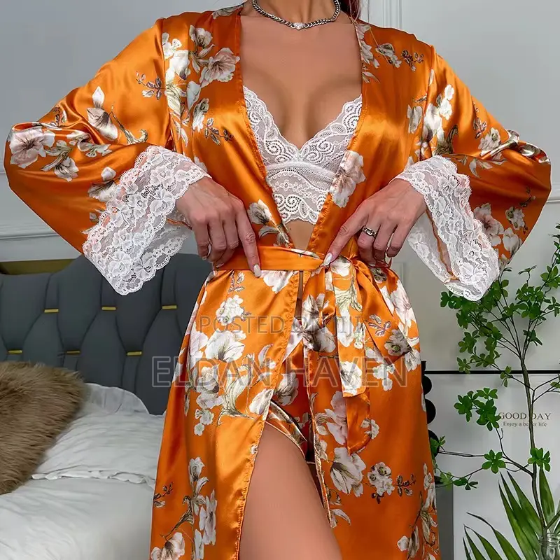 Ladies 3in1 Silk Night Wear
