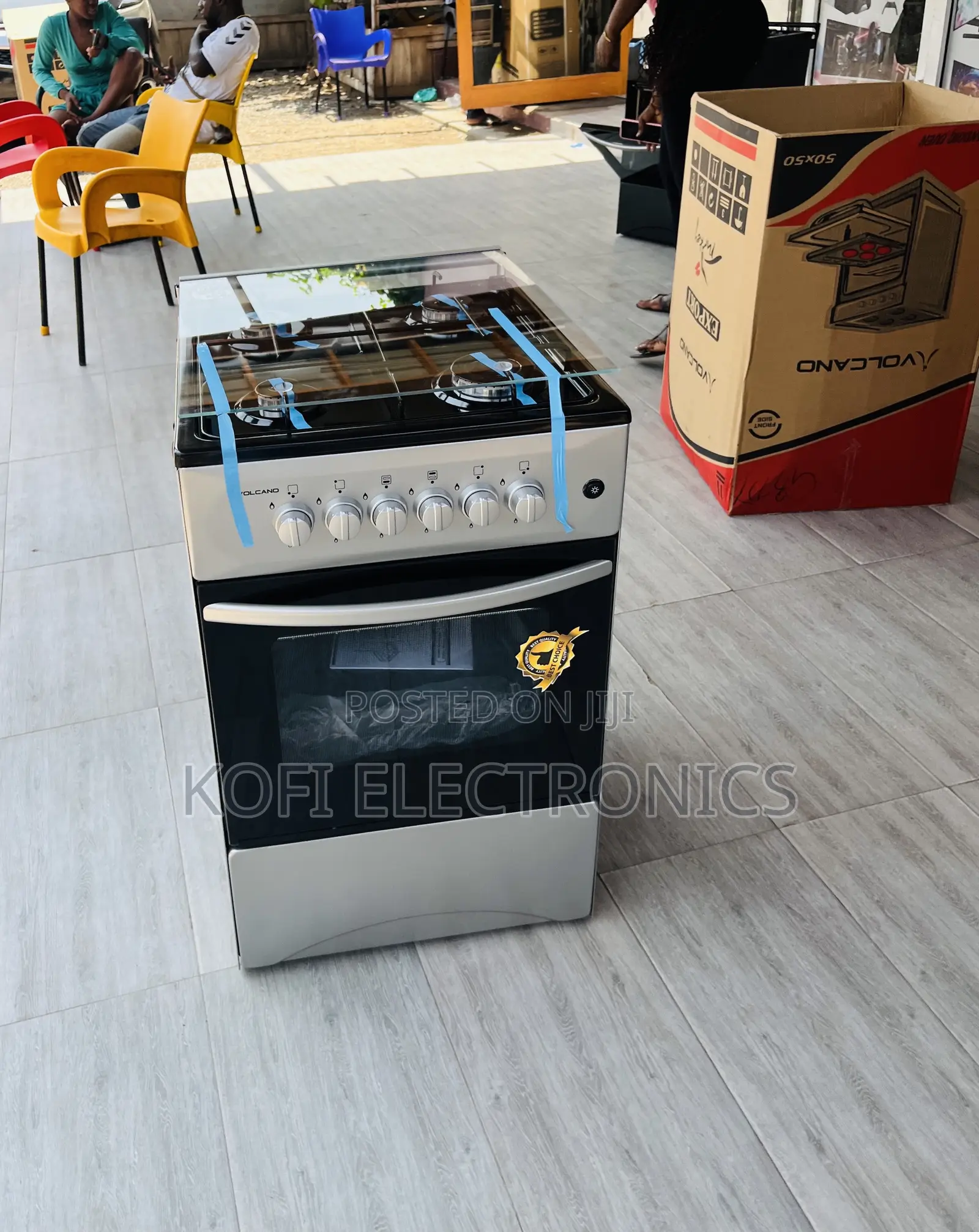 Affordable Volcano 50x50 Gas Oven 4 Burner With Grill(Gray).