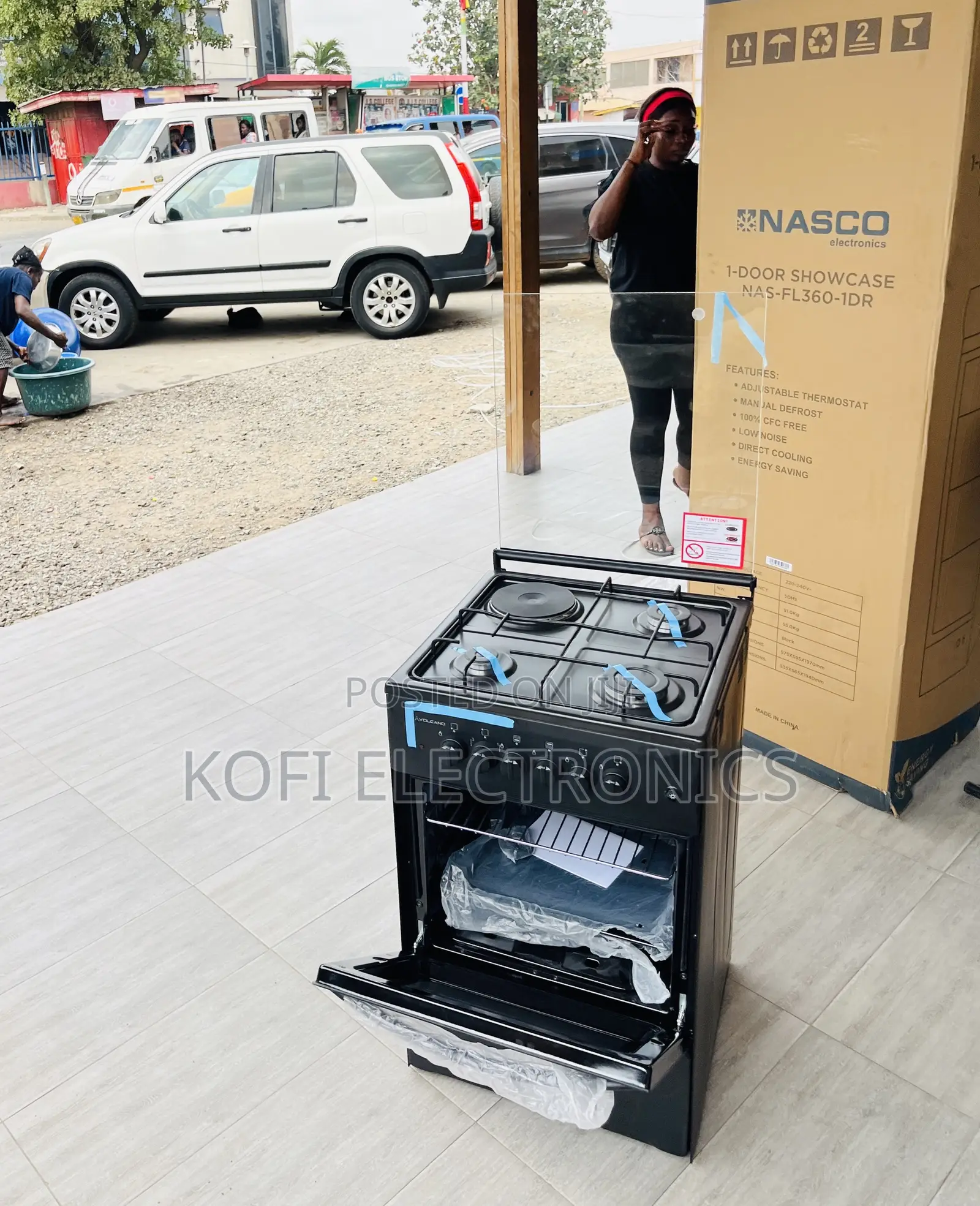 Fresh in Box Volcano 50x50 3 Gas + 1 Electric Burner(Black).