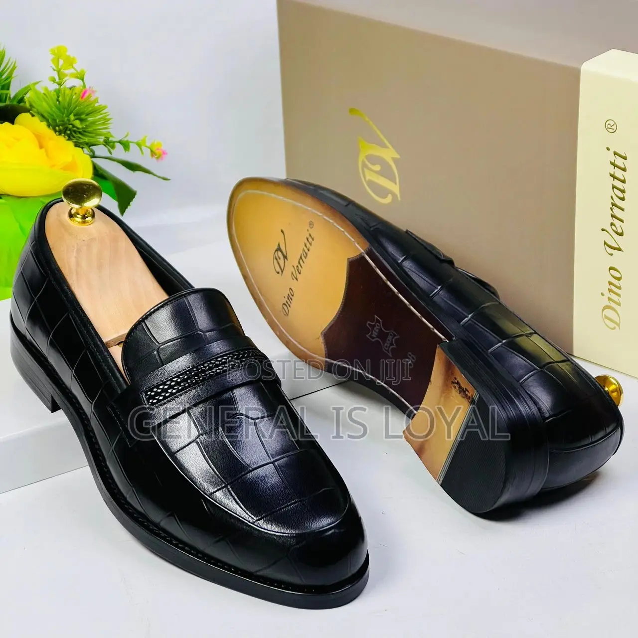 Dino Verratti Black Laceless Men’S Shoe