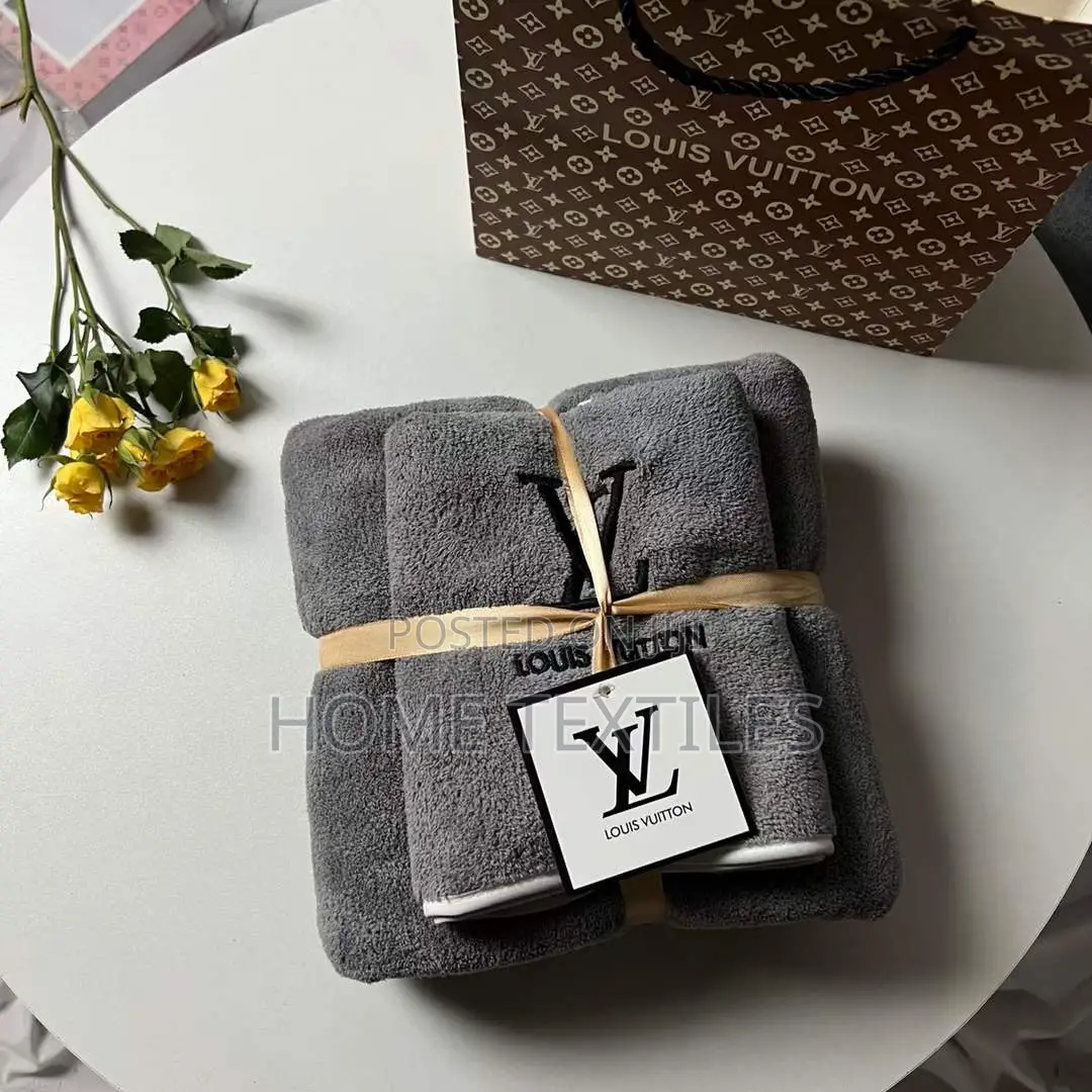 2 Pieces Dark Grey Louis Vuitton Towels