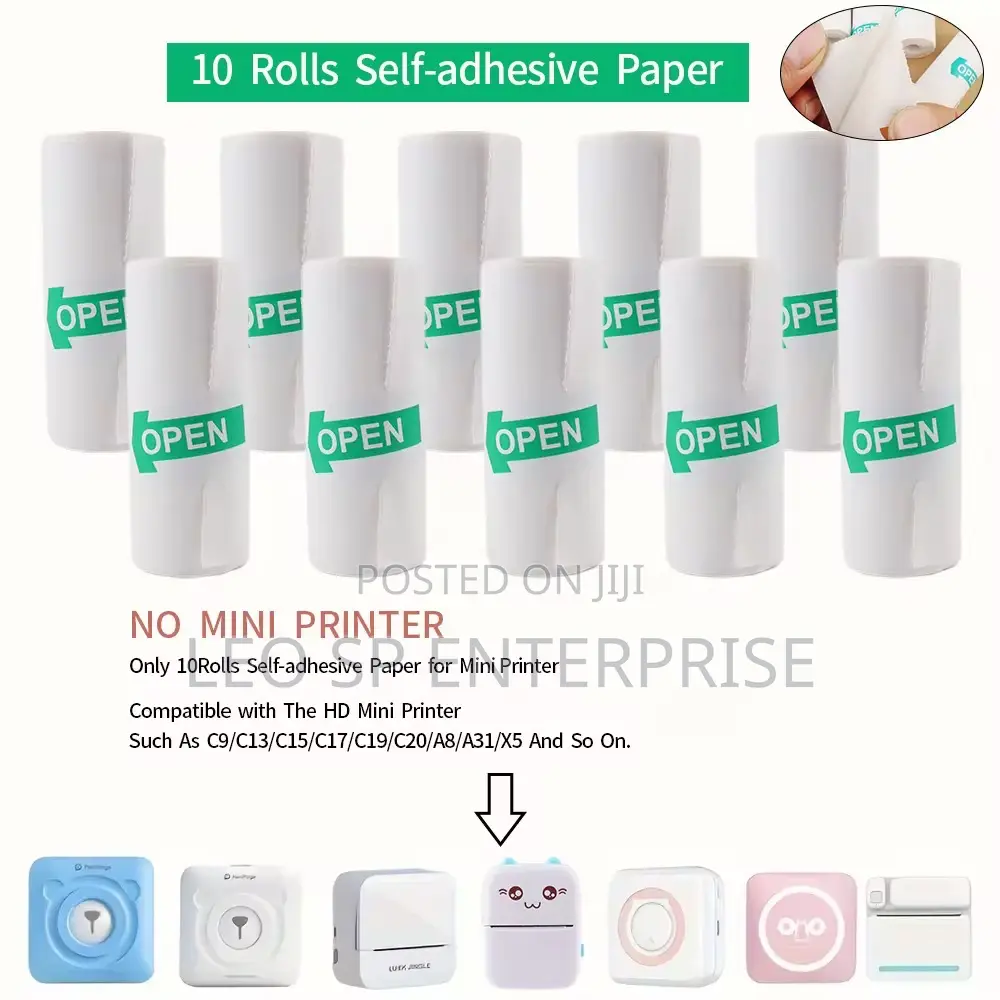 10 Rolls Self Adhesive Printer Paper