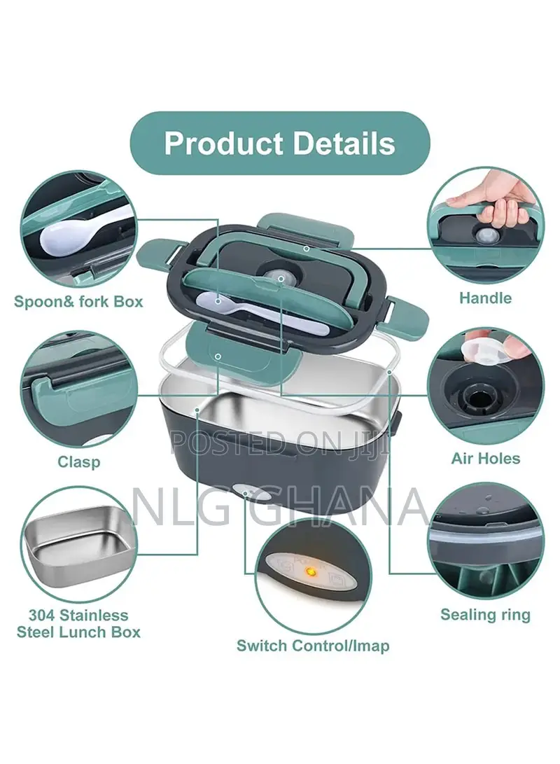 Heated Stainless Steel Lunch Box Food Warmer Set. Tvx11724