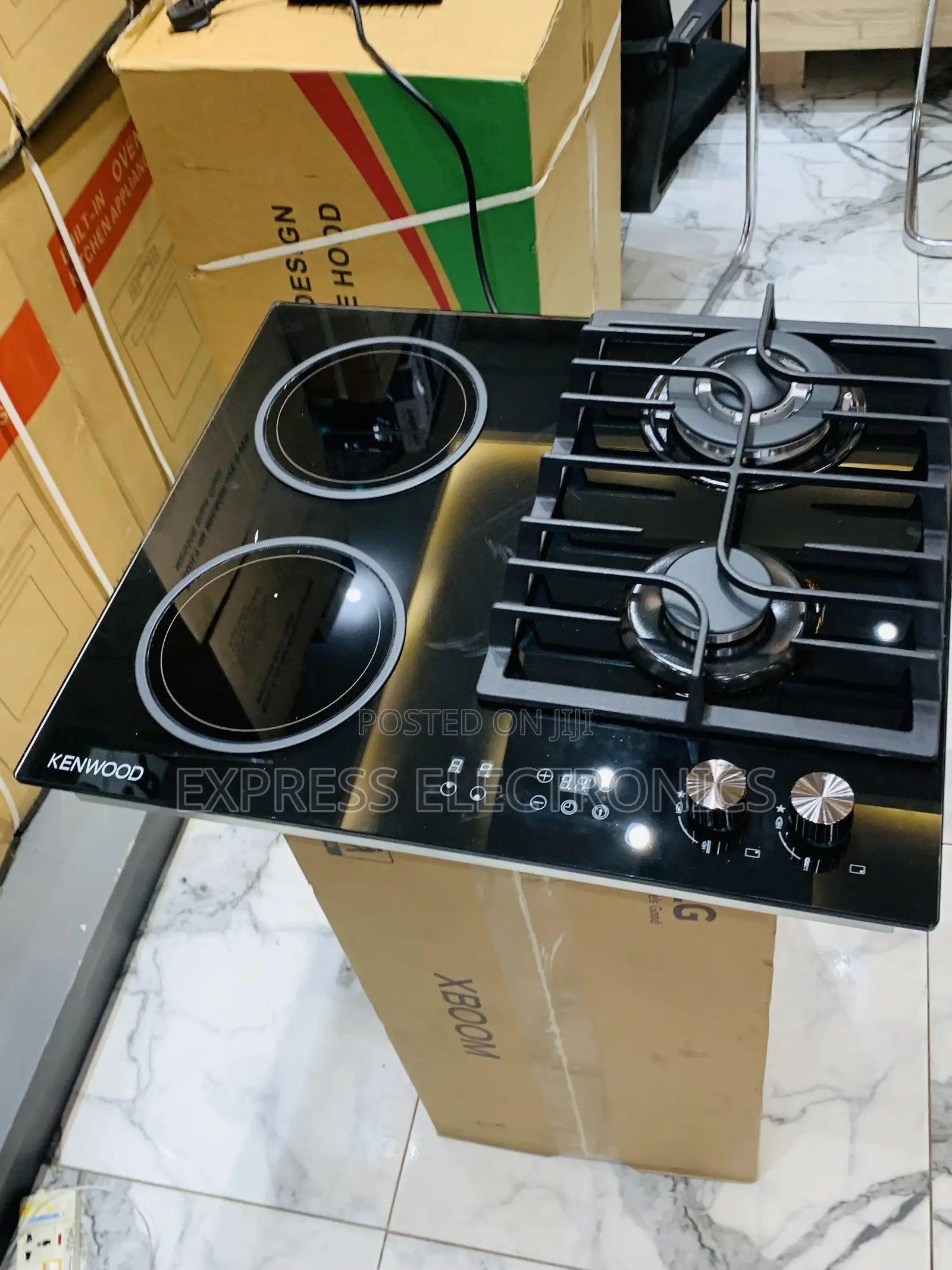 2-2 Stove Gas Cooker Inbuilt Kenwood Black