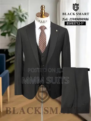 Quality Black 3-piece Formal Men Suit For All Occasions