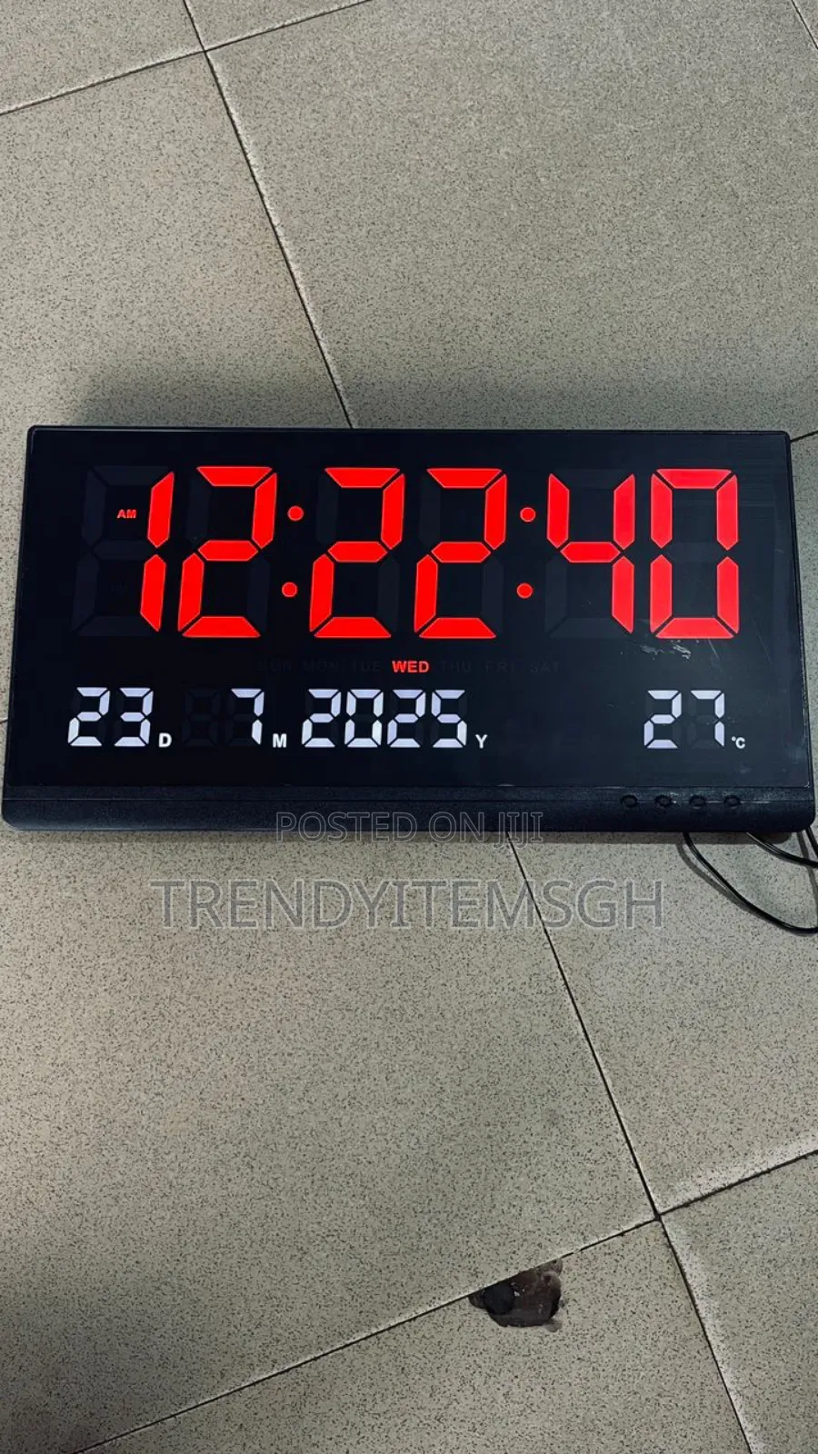 Digital Wall Clock Calendar (19” X 10")