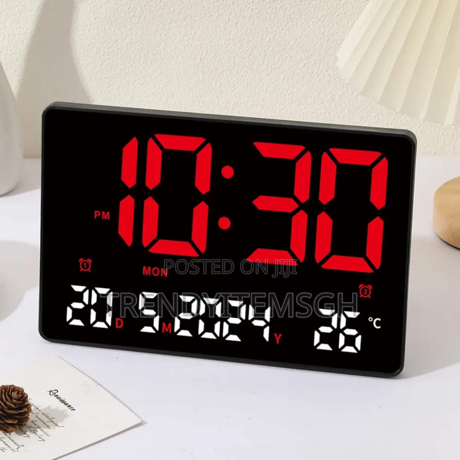 Digital Wall Clock Calendar (19” X 10")