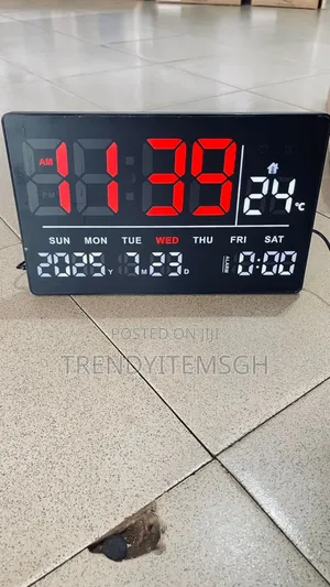 Digital Wall Alarm Clock (Size 8”X12”)