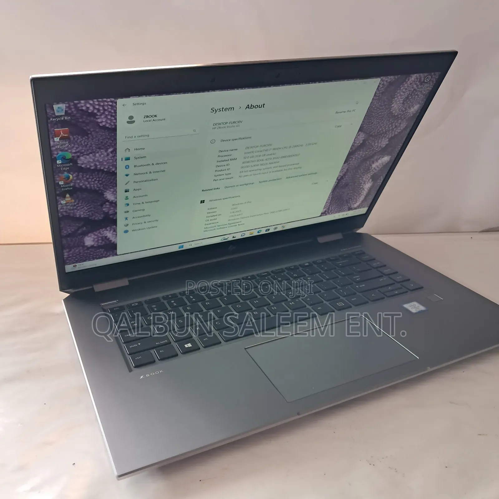 Laptop HP ZBook Studio G5 32GB Intel Core i7 SSD 512GB