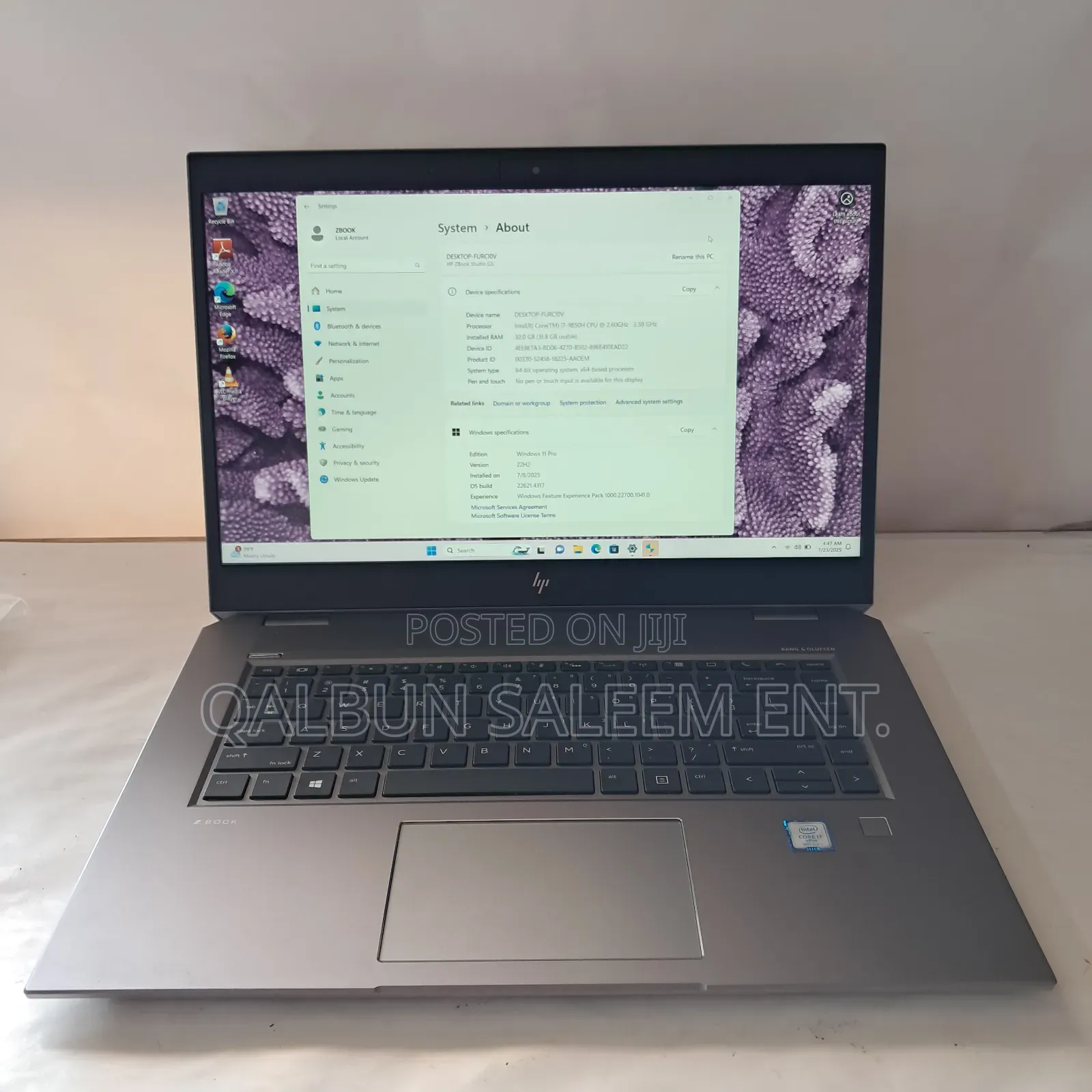 Laptop HP ZBook Studio G5 32GB Intel Core i7 SSD 512GB