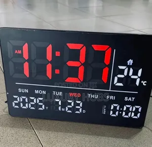 Digital Alarm Clock With Temperature Display