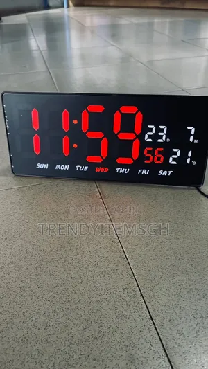 6”X14” Digital Wall Clock Calendar Alarm Temperature