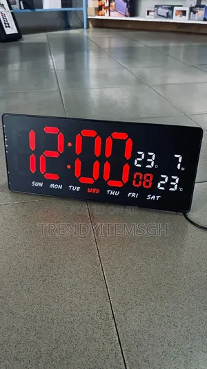 6”X14” Digital Wall Clock Calendar Alarm Temperature