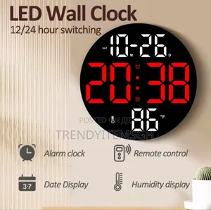 Multifunctional Digital Wall Clock With Remote (10inches)