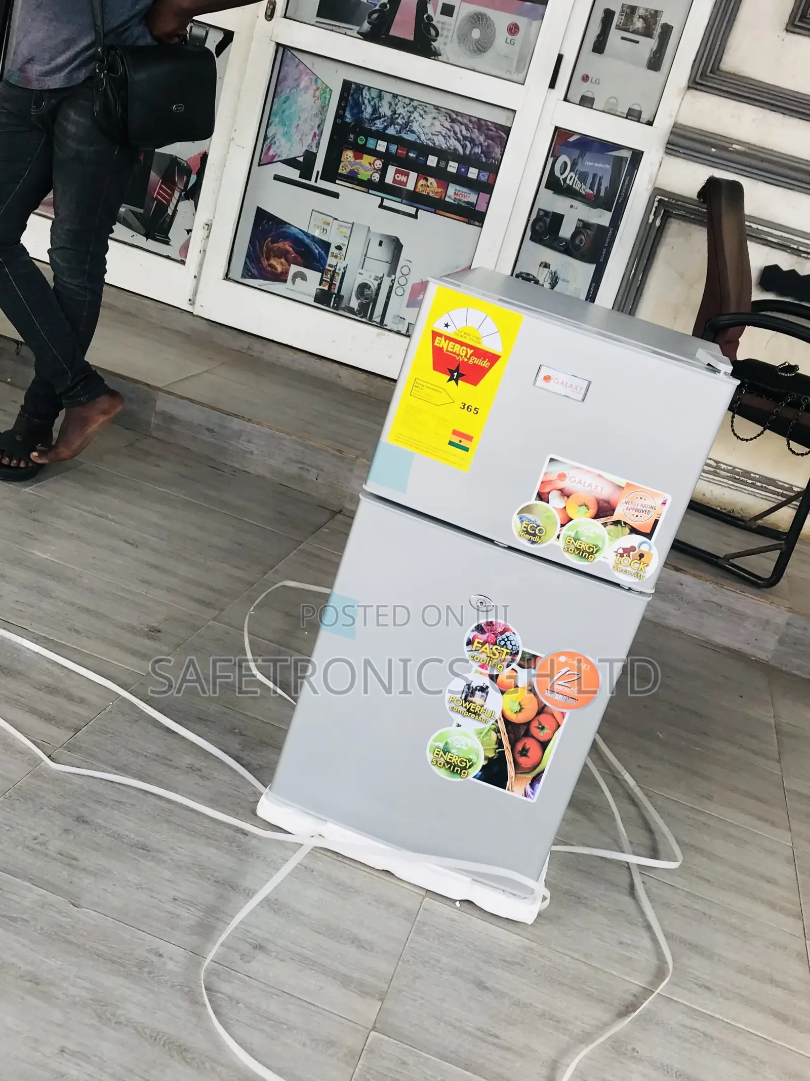 Check Out Galaxy Topfreezer Grey Doubledoor 90l Fridge