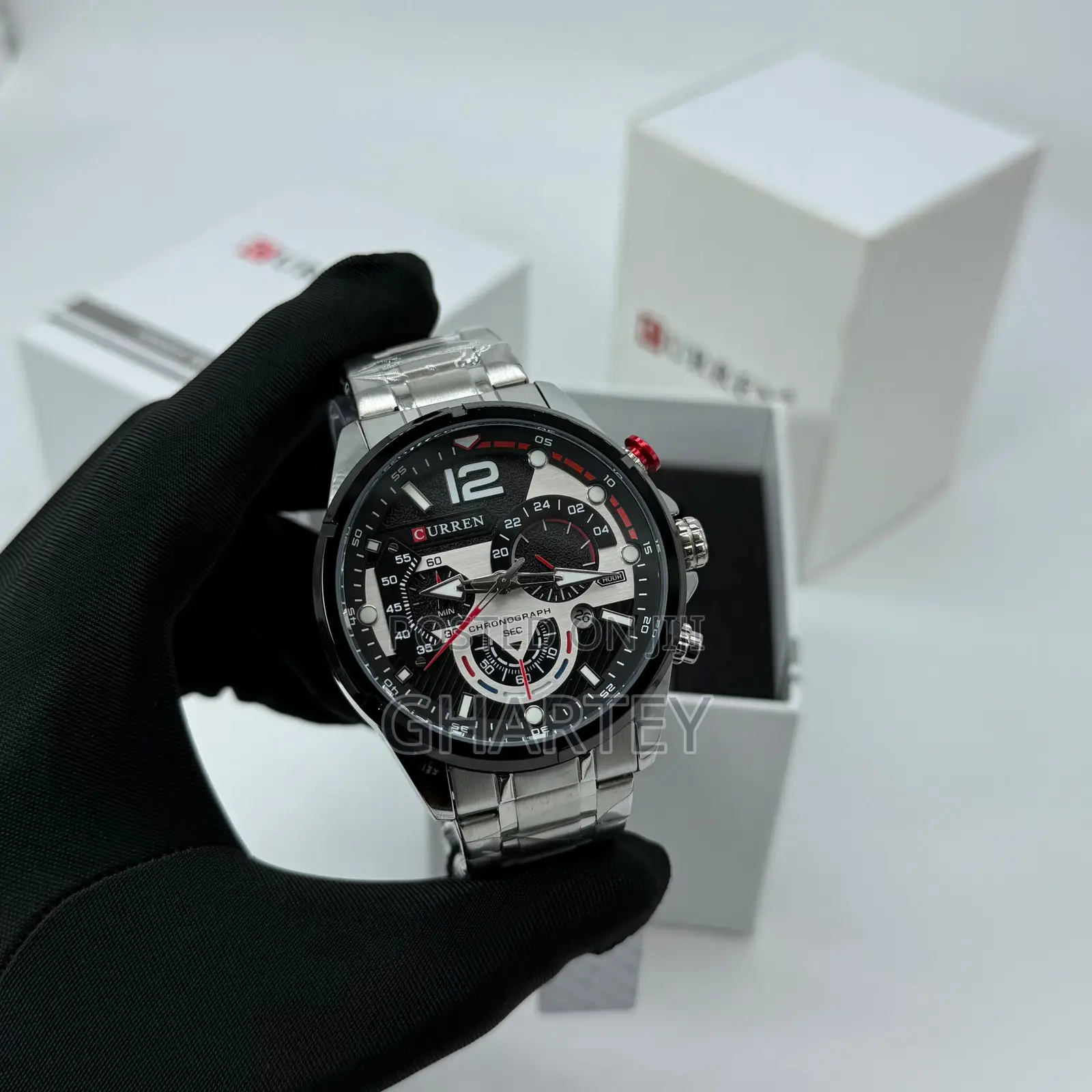 Curren Bold Chronograph Dual Time Watch for Men