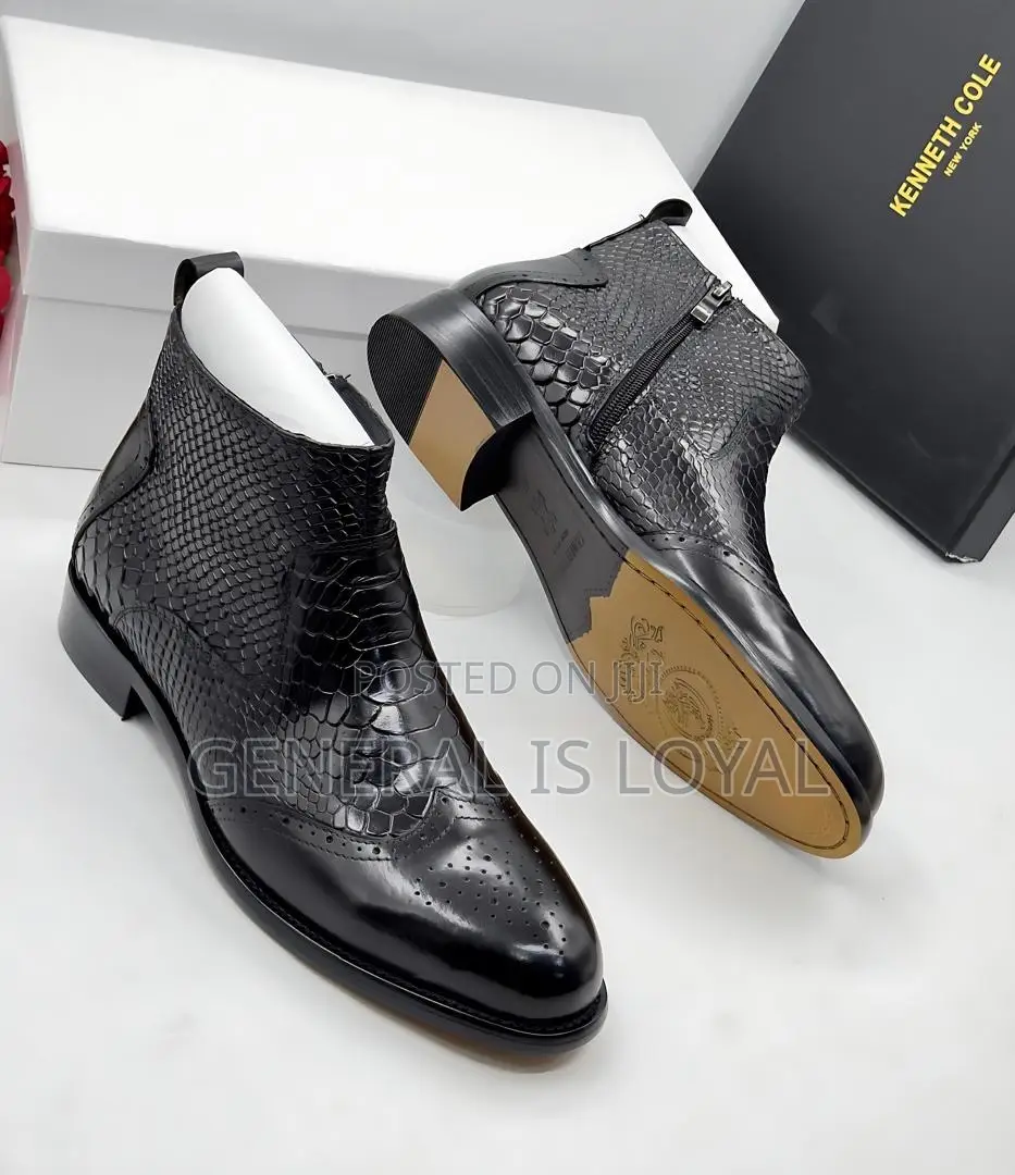 Kenneth Cole Black Zip Chelsea Boot