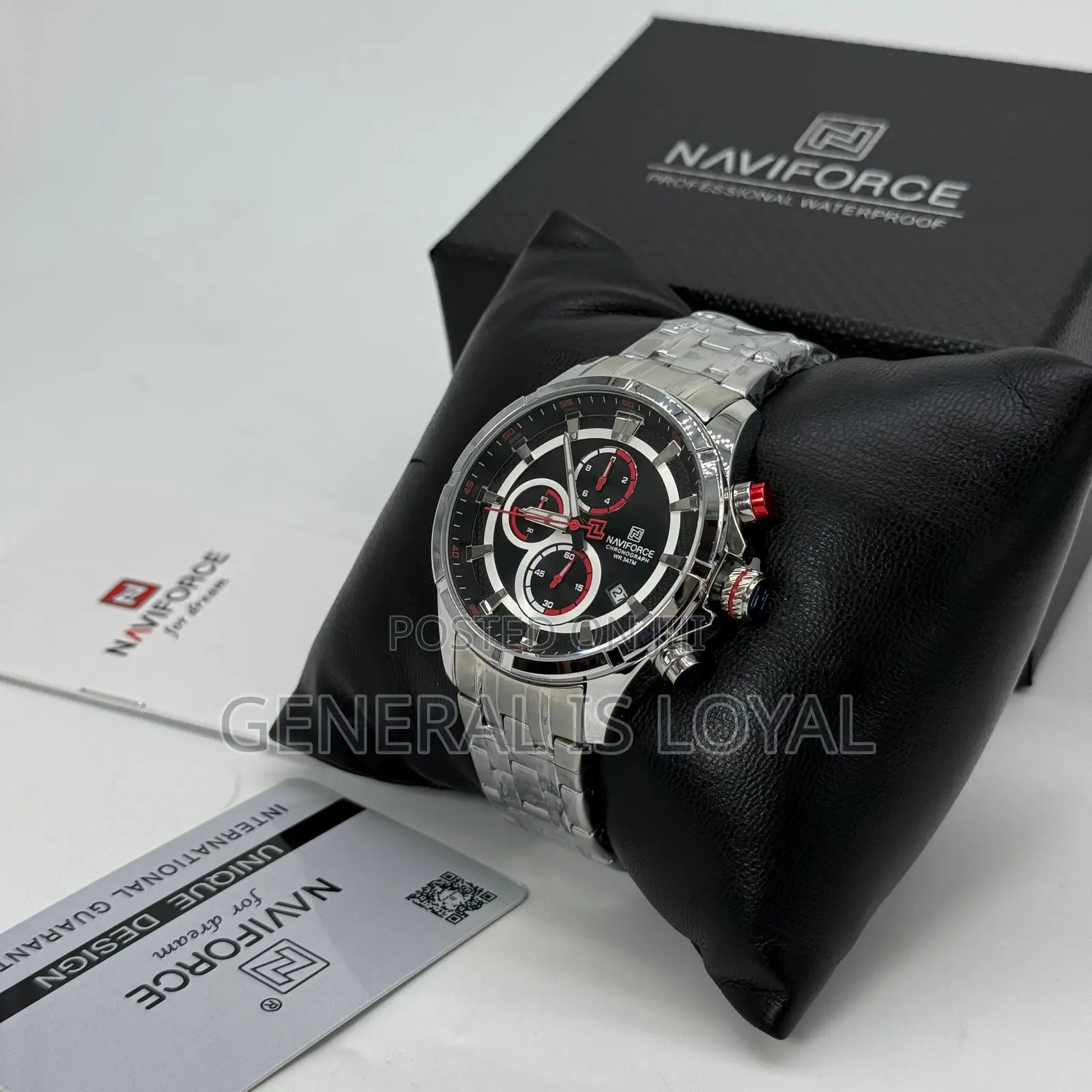 Solid Stainless Metal Chronograph Naviforce Watch