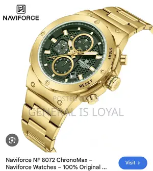 Solid Stainless Metal Chronograph Naviforce Watch