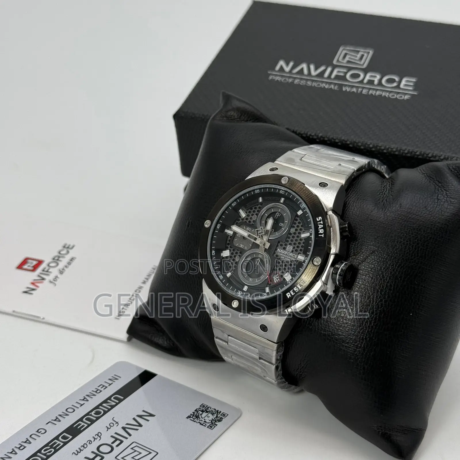 Solid Stainless Metal Chronograph Naviforce Watch