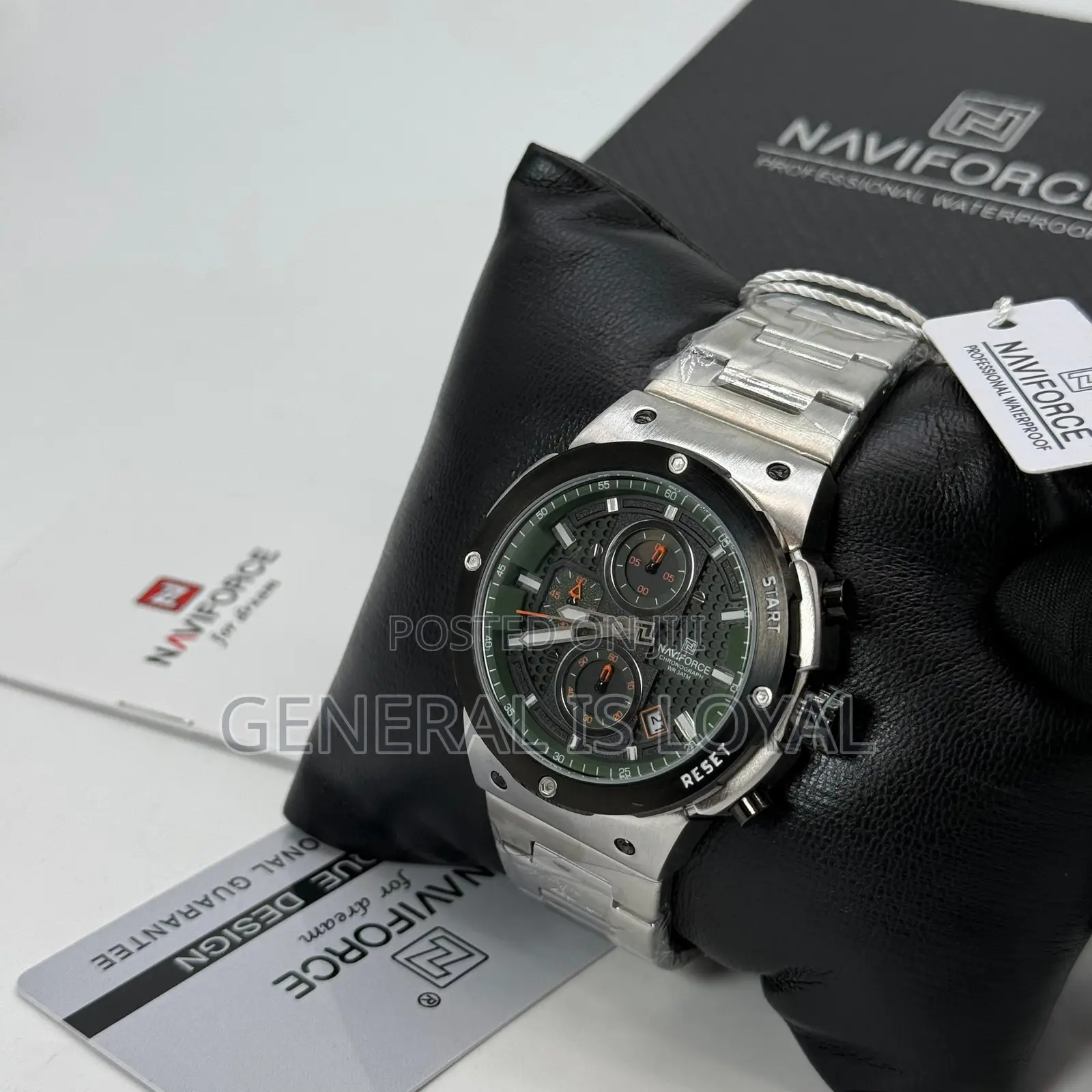 Solid Stainless Metal Chronograph Naviforce Watch