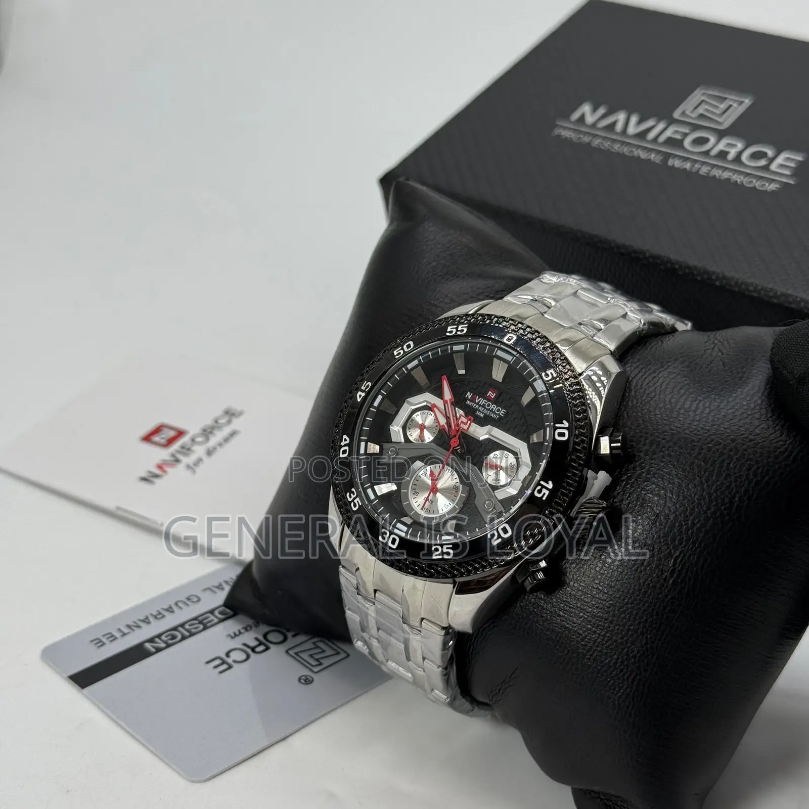Solid Stainless Metal Chronograph Naviforce Watch