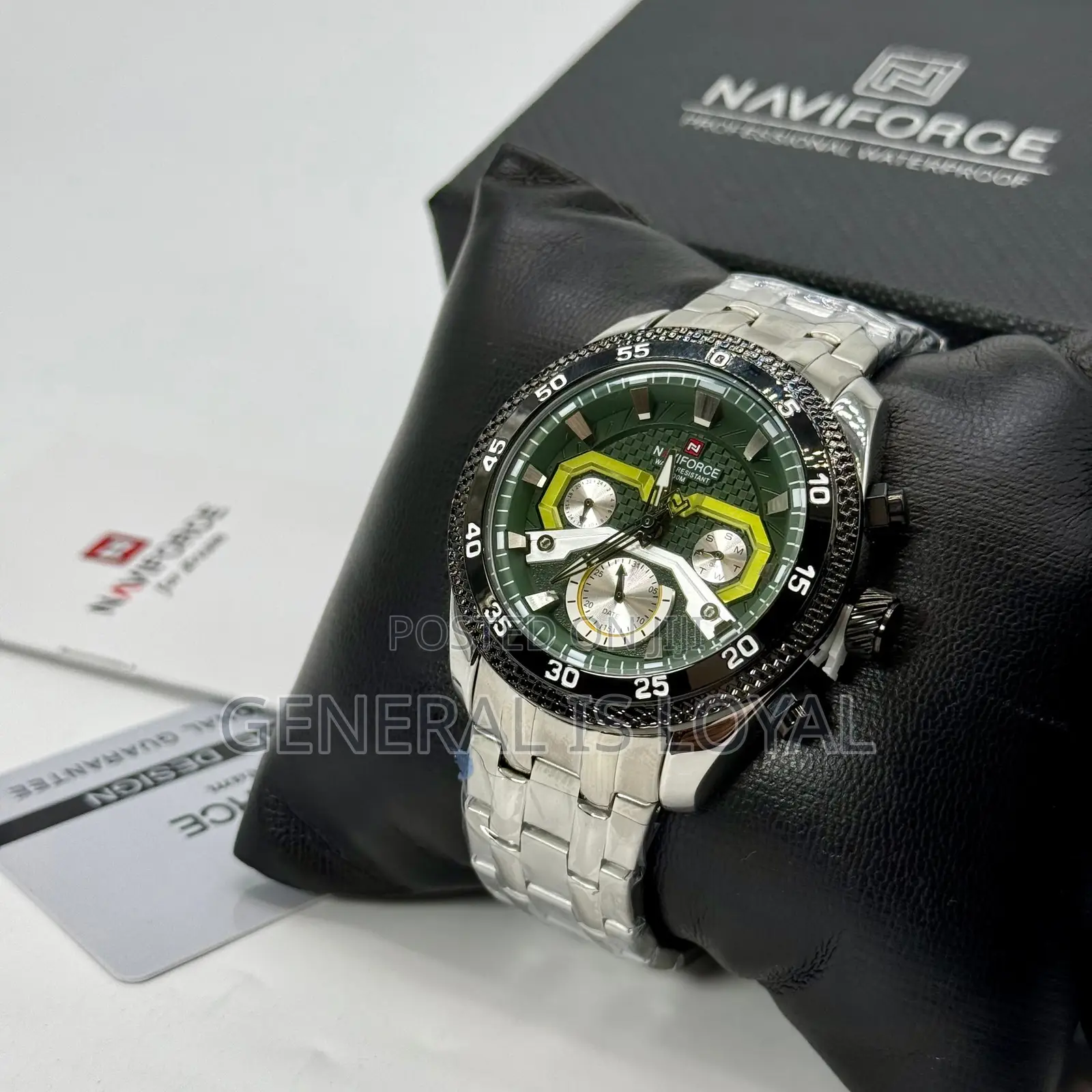 Solid Stainless Metal Chronograph Naviforce Watch