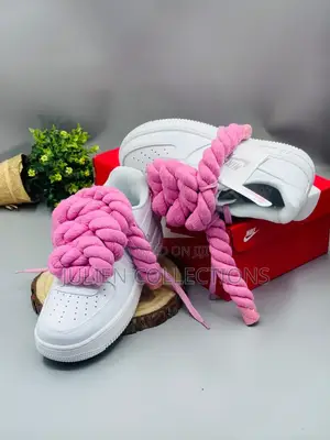 Nike Force Big Laces Pink and Gold
