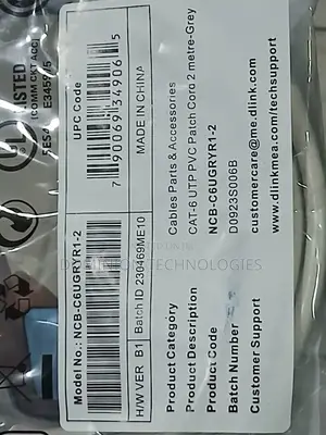 Photo - D-Link Cat6 Utp 24awg Round Patch Cord - 2m - Grey Color