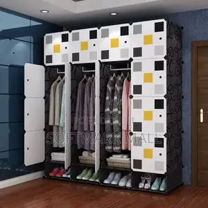 Beautiful 16 Cubes Plastic Wardrobe With Shoe Rack