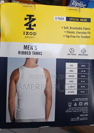 Izod Men's Ribbed Tanks, M