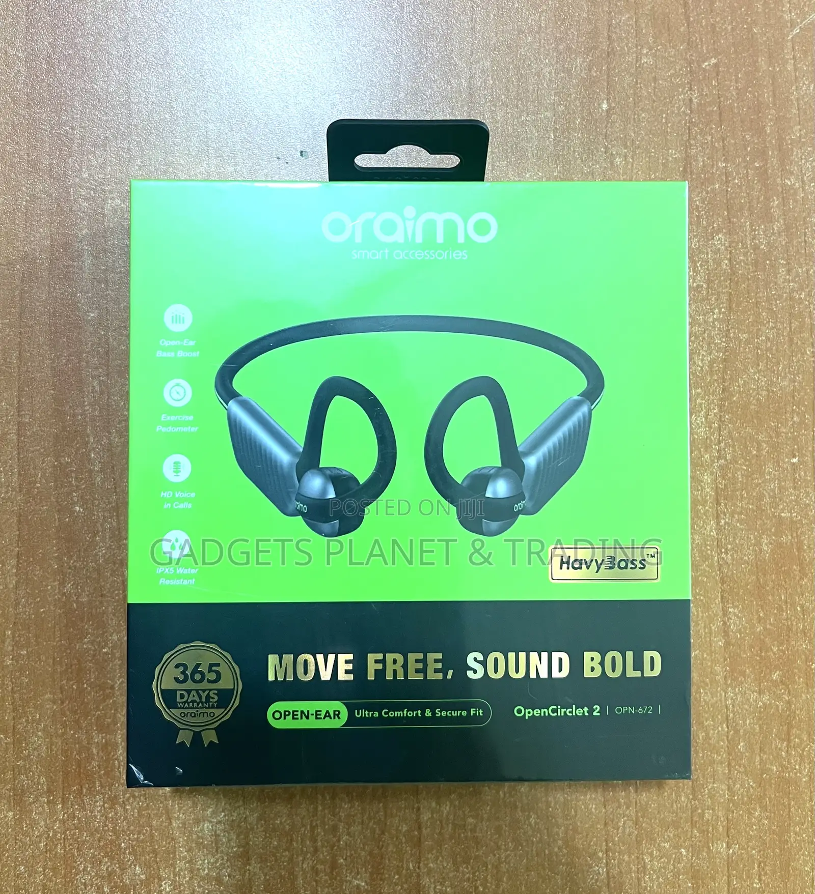 Oraimo Opencirclet 2 Ipx5 Steps Tracking Open-Ear Headphones