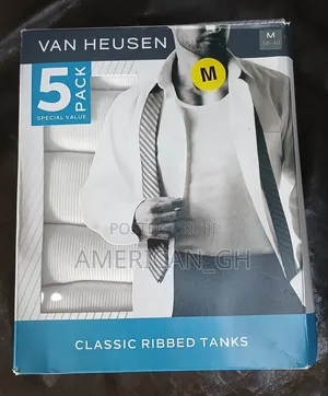 Van Hussen Classic Ribbed Tank, 5 Pack