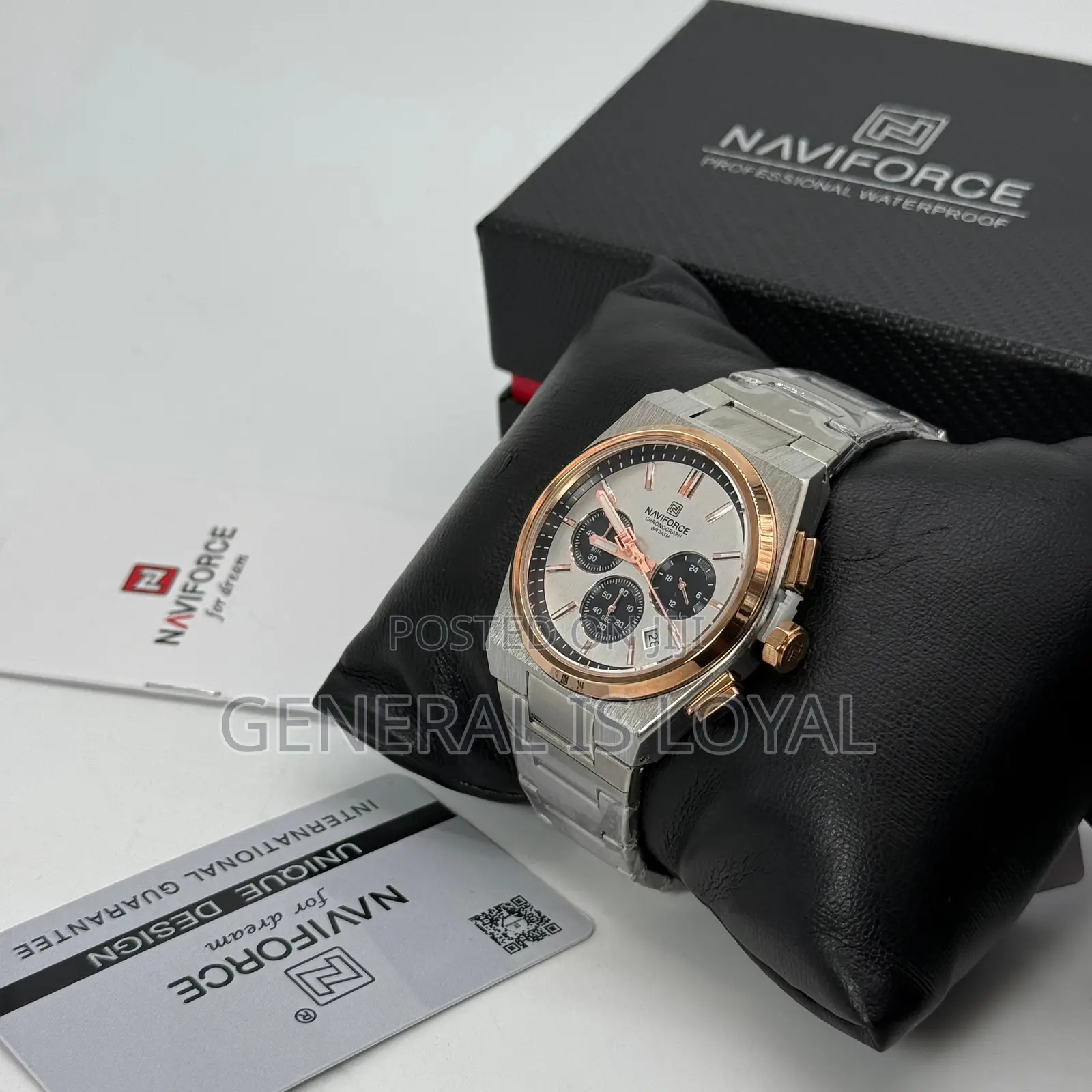Naviforce 8048 Ch – Sliver Rose Gold Men Watch