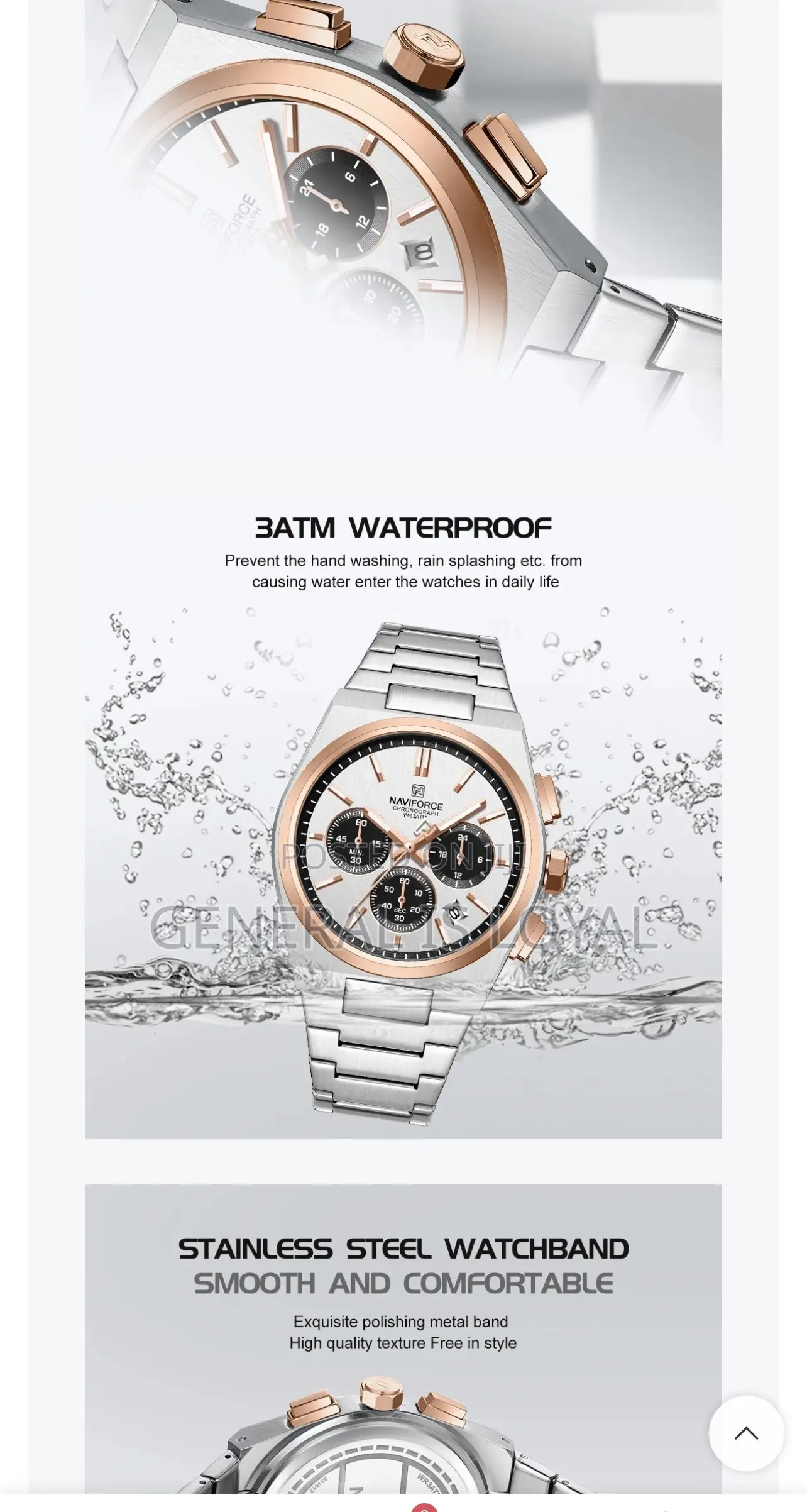 Naviforce 8048 Ch – Sliver Rose Gold Men Watch