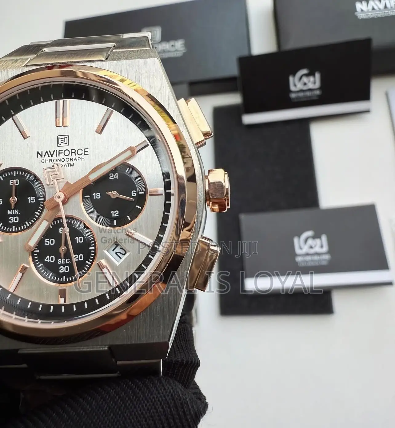 Naviforce 8048 Ch – Sliver Rose Gold Men Watch