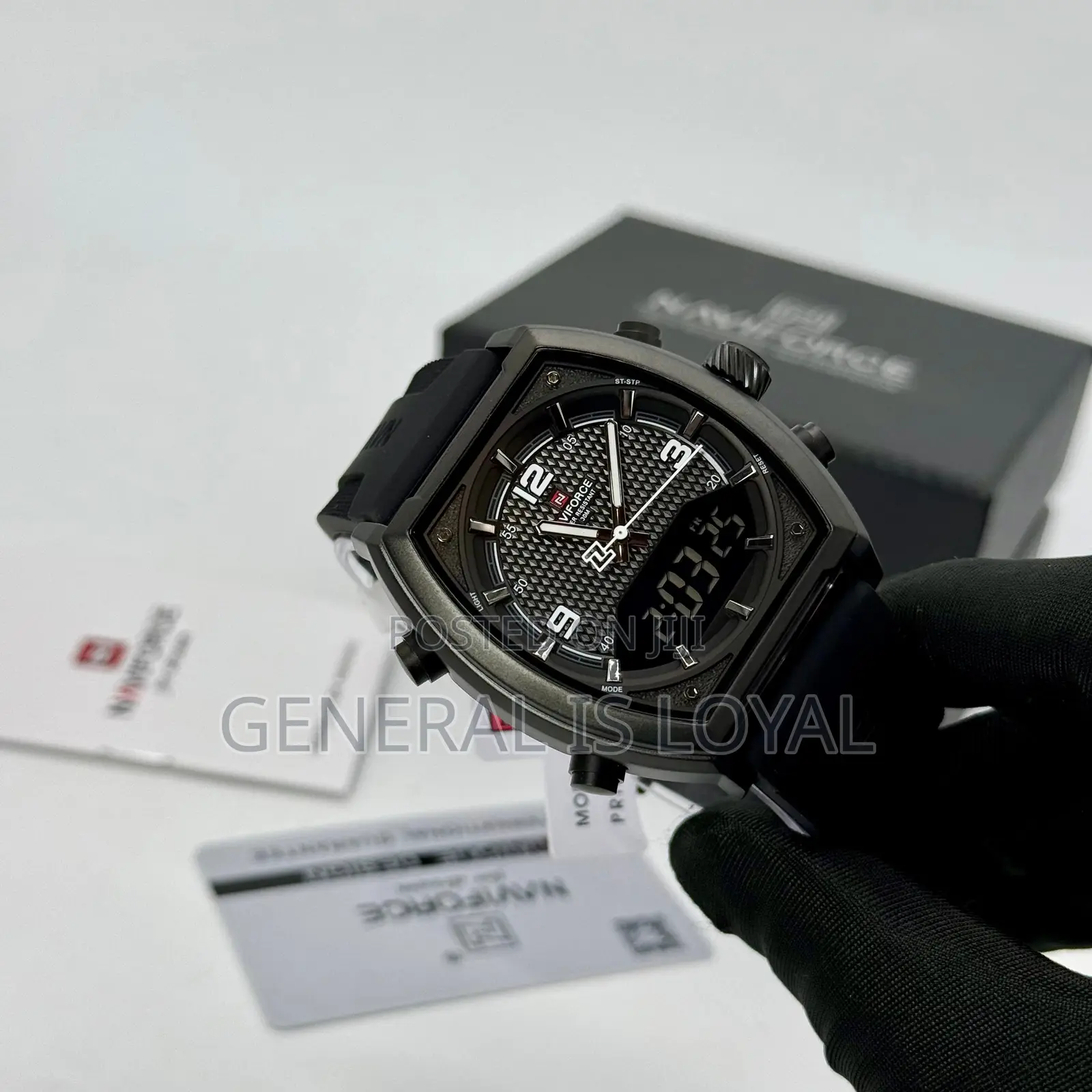 Naviforce Quartz Digital Analog Silicon Strap Men’S Watch