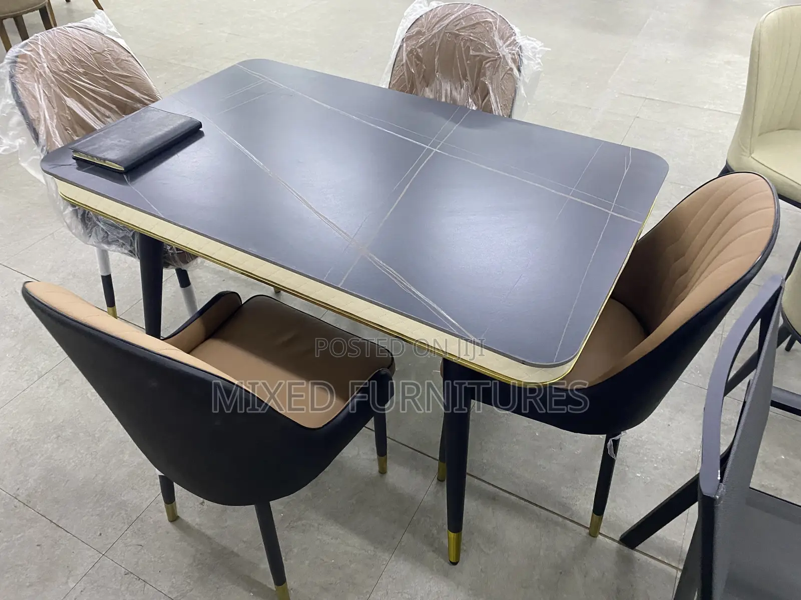 Marble Dining Sets With Leather Seats (4 Seater)