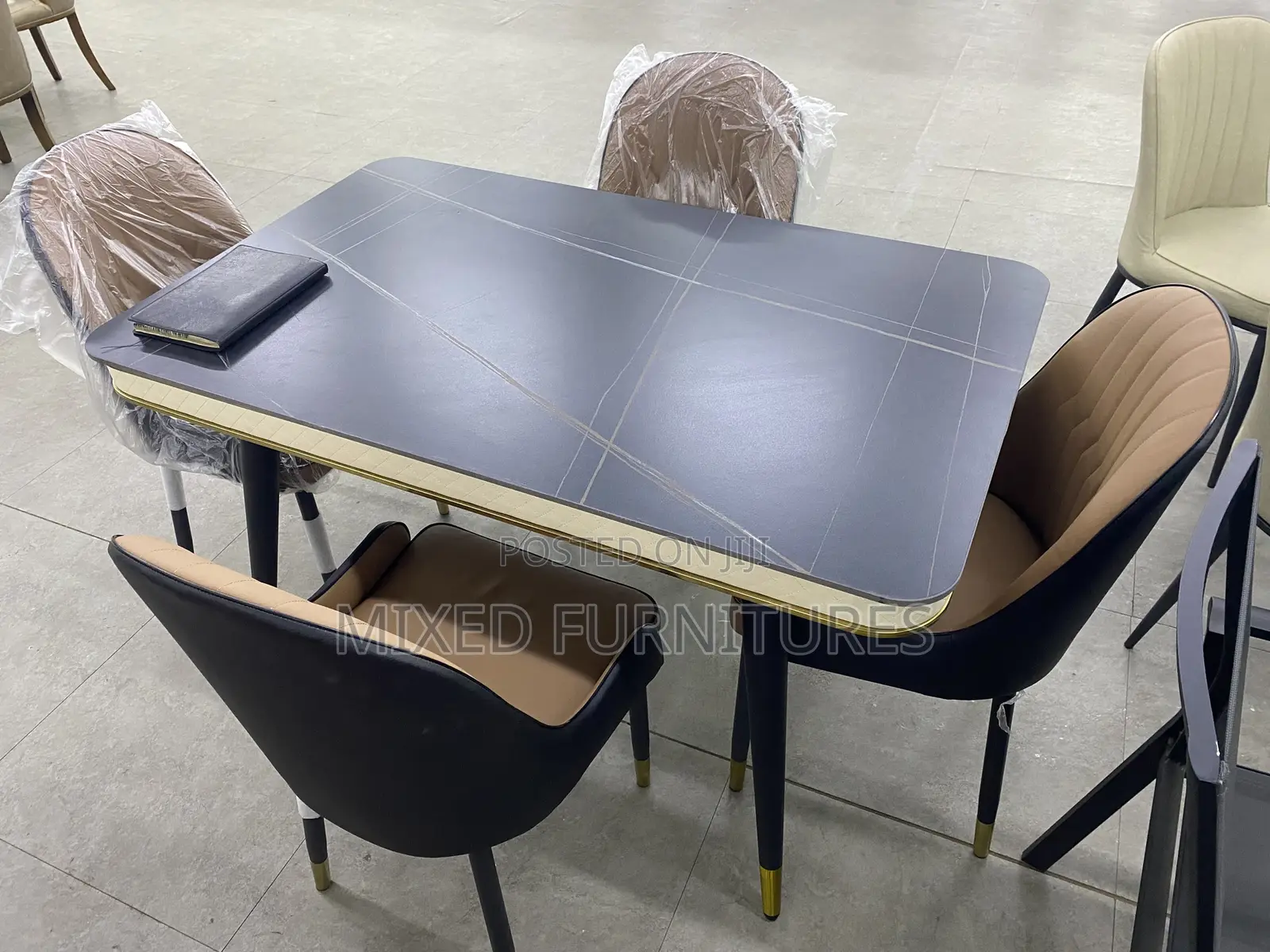 Marble Dining Sets With Leather Seats (4 Seater)