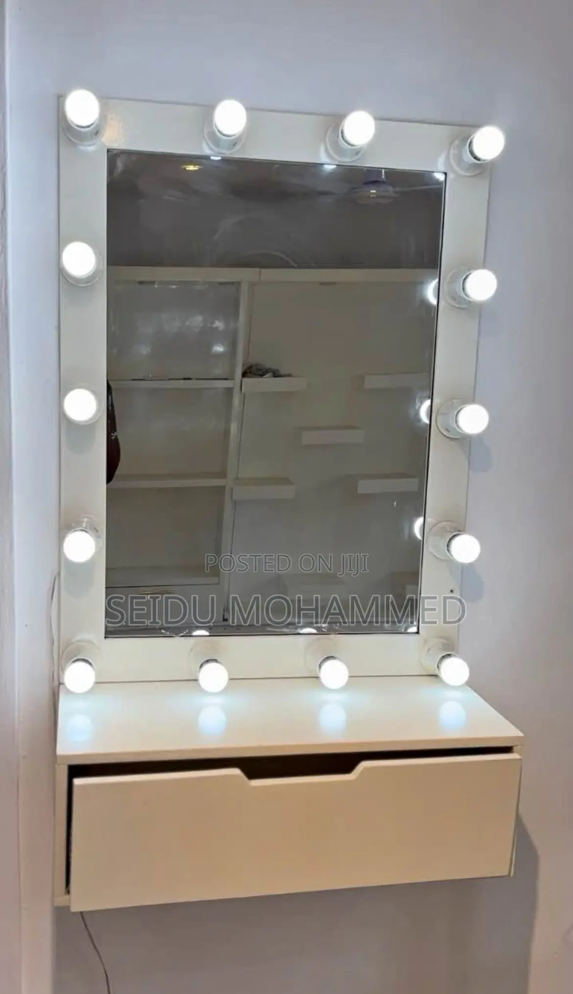 A Design Makeup Mirror and Shelves