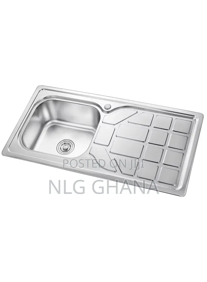 Shinny Finished Single Bowl Stainless Steel Kitchen. Ghx3722