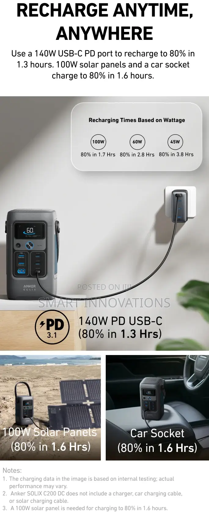 Anker Solix C200 Dc Portable Power Station - 192wh | 200w