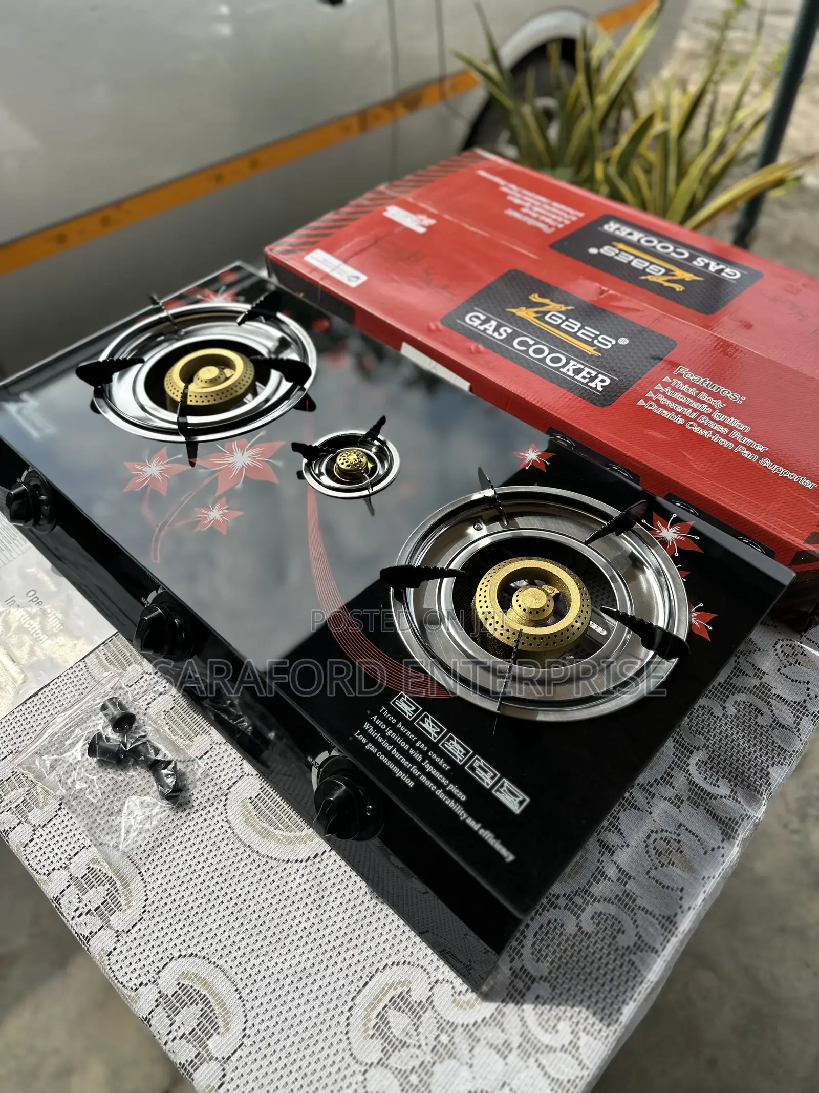 3 Burner Gas Stove(Glass Top)