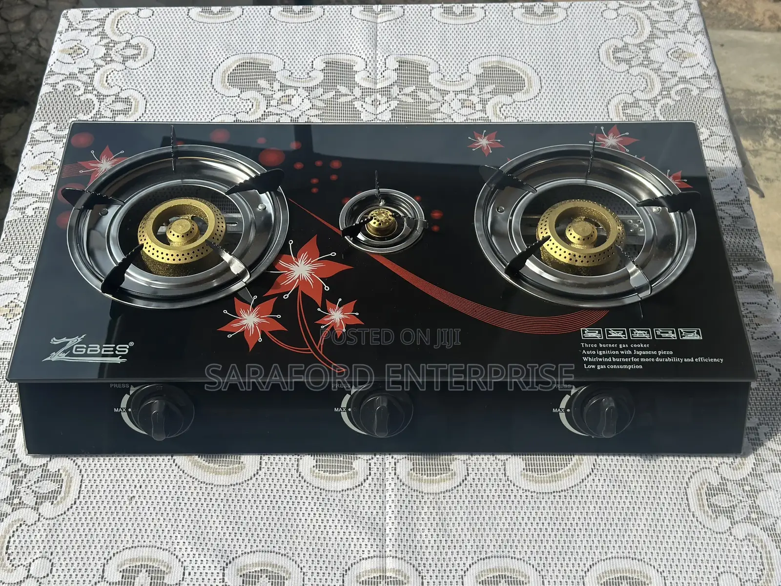 3 Burner Gas Stove(Glass Top)