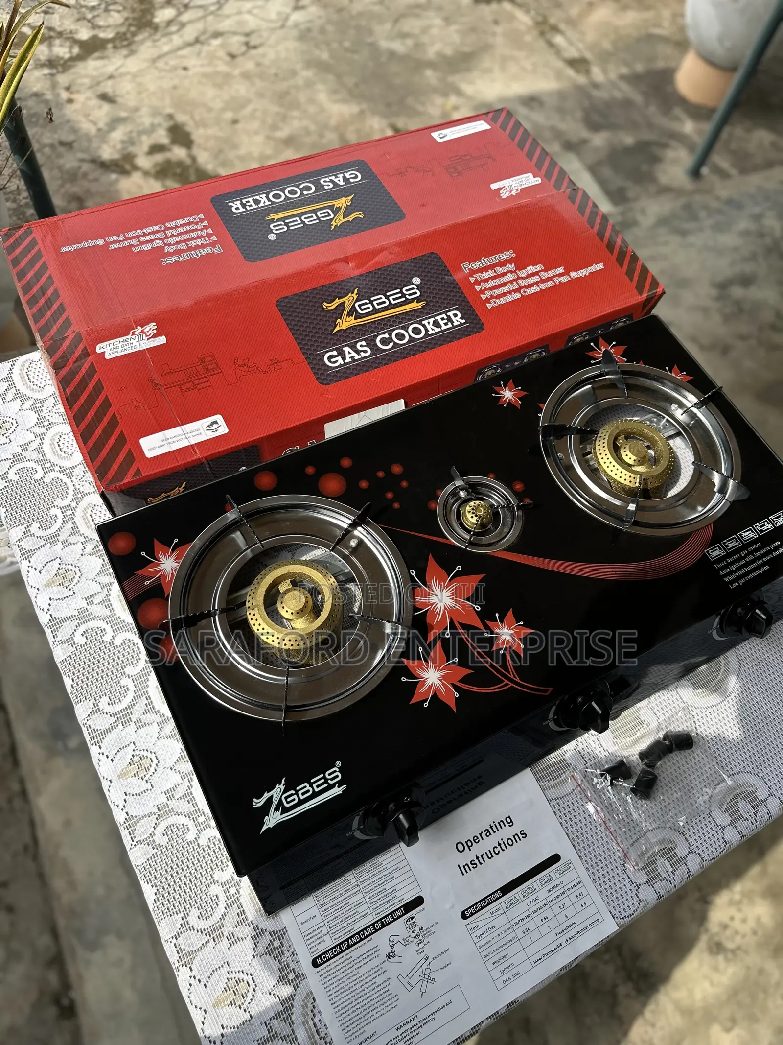 3 Burner Gas Stove(Glass Top)